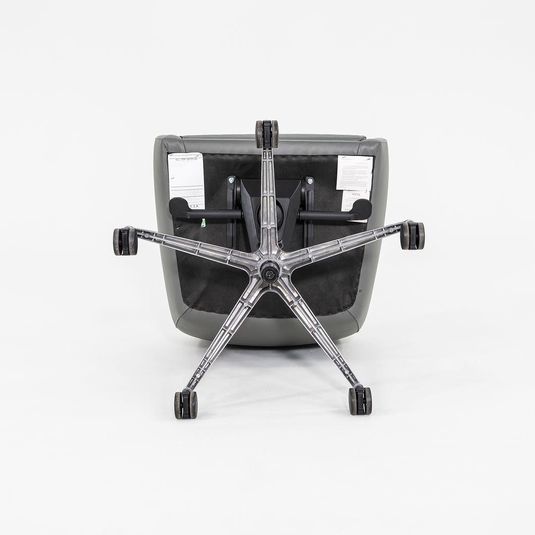 2012 Bernhardt Design Cardan Büro-Schreibtischstühle aus grauem Spinneybeck-Leder im Angebot 3