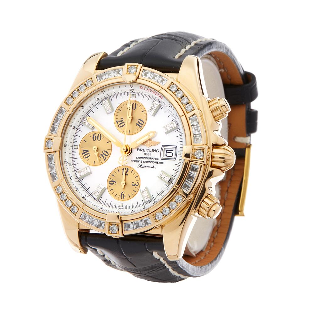 Men's 2012 Breitling Chronomat Diamond Yellow Gold K13356AM/A572 Wristwatch