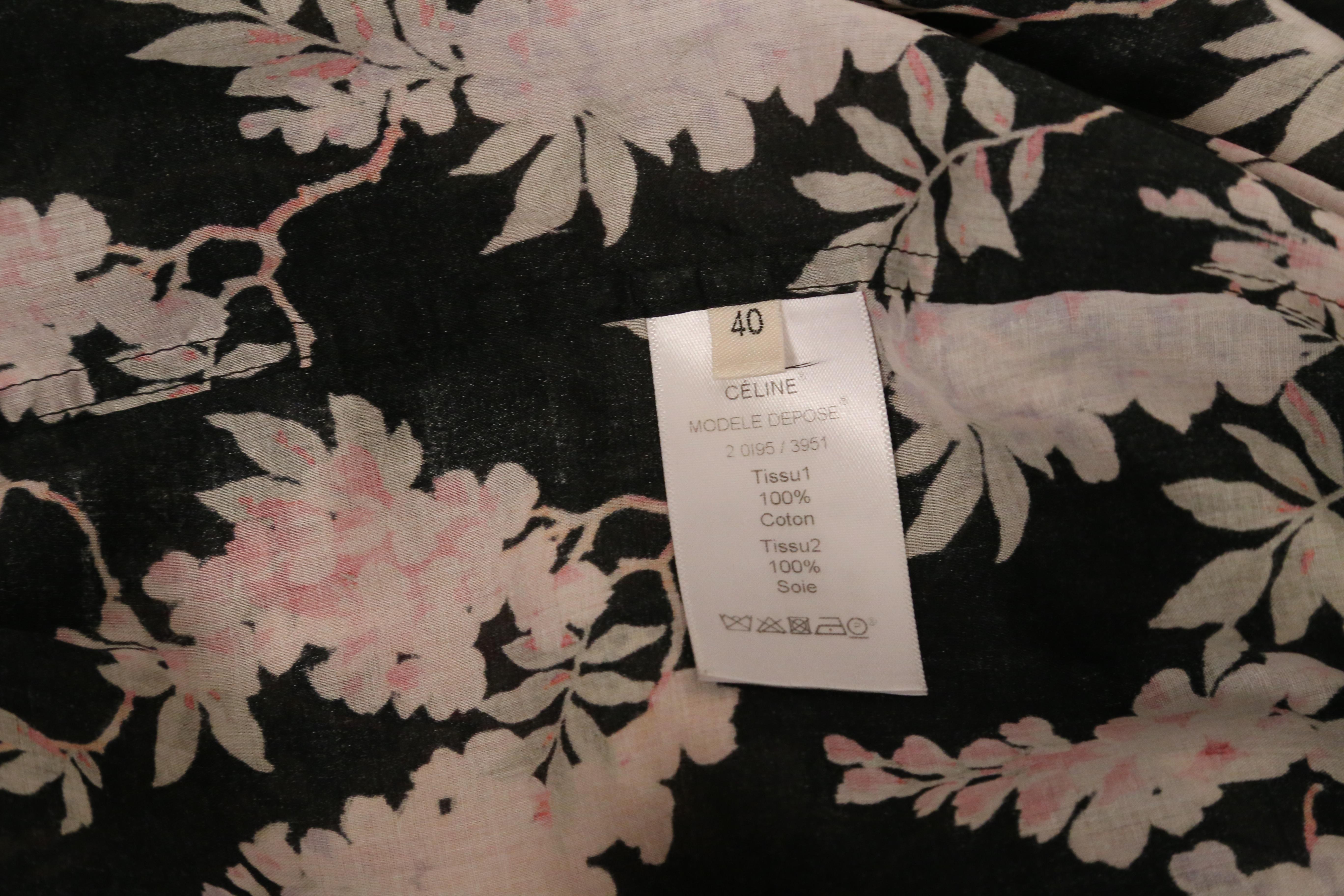 2012 Celine by Phoebe Philo chemise en coton et soie à imprimé floral 7