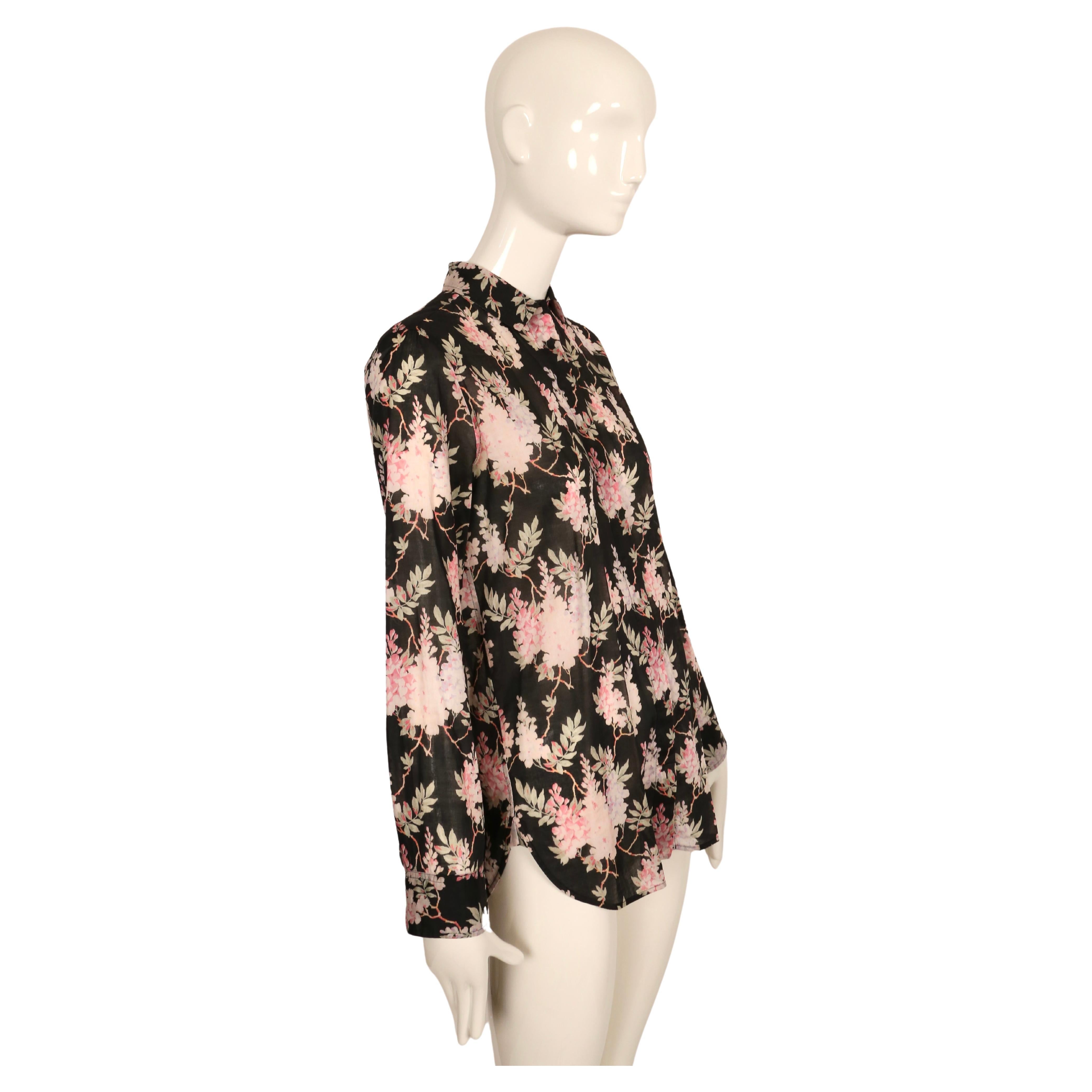 2012 Celine by Phoebe Philo chemise en coton et soie à imprimé floral Bon état à San Fransisco, CA