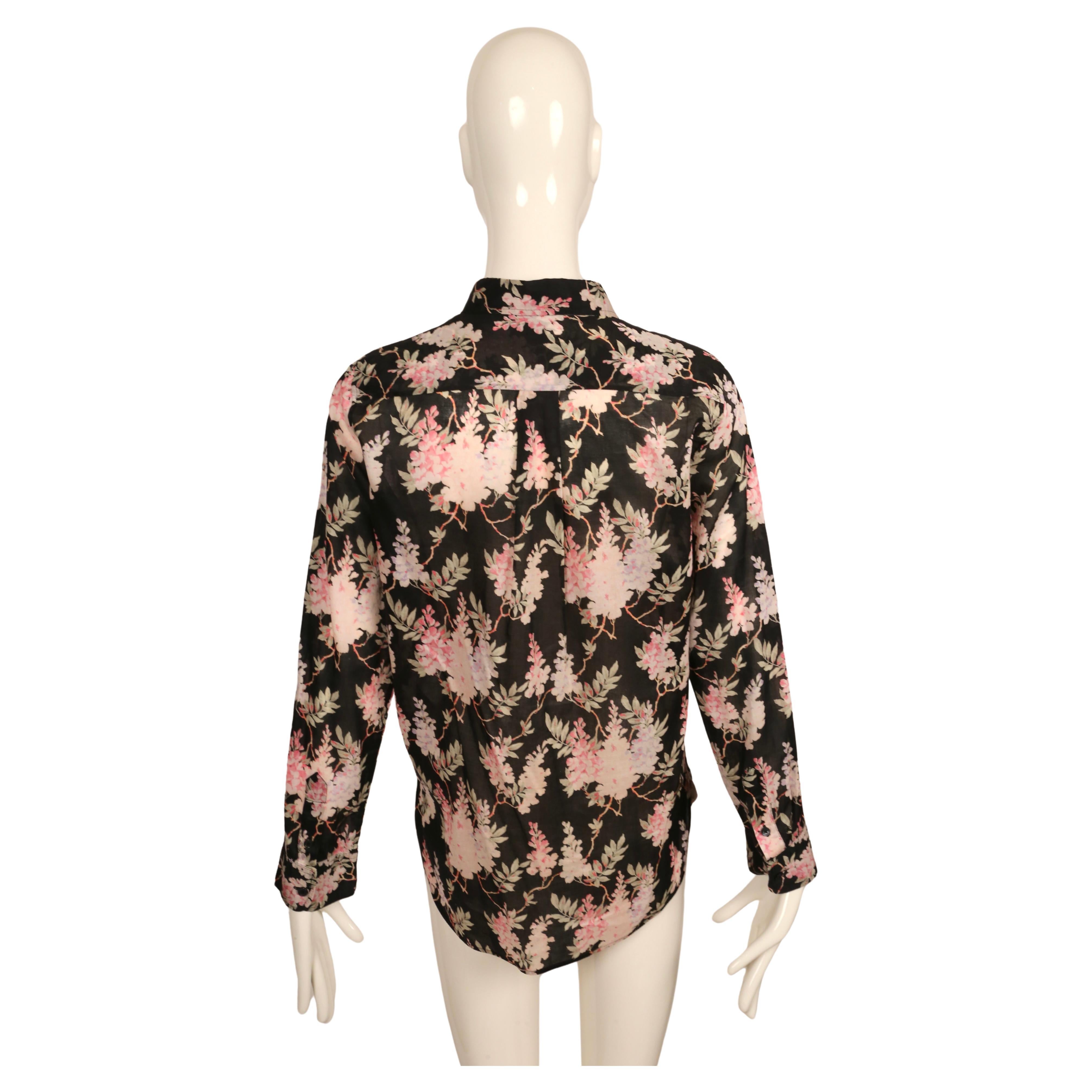 2012 Celine by Phoebe Philo chemise en coton et soie à imprimé floral 4