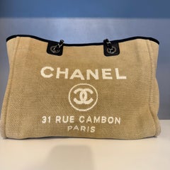 2012 Chanel Beige Textile Deauville Bag
