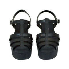 2012 Chanel Black Platform Rubber /Jelly Sandals with Neoprene Booties