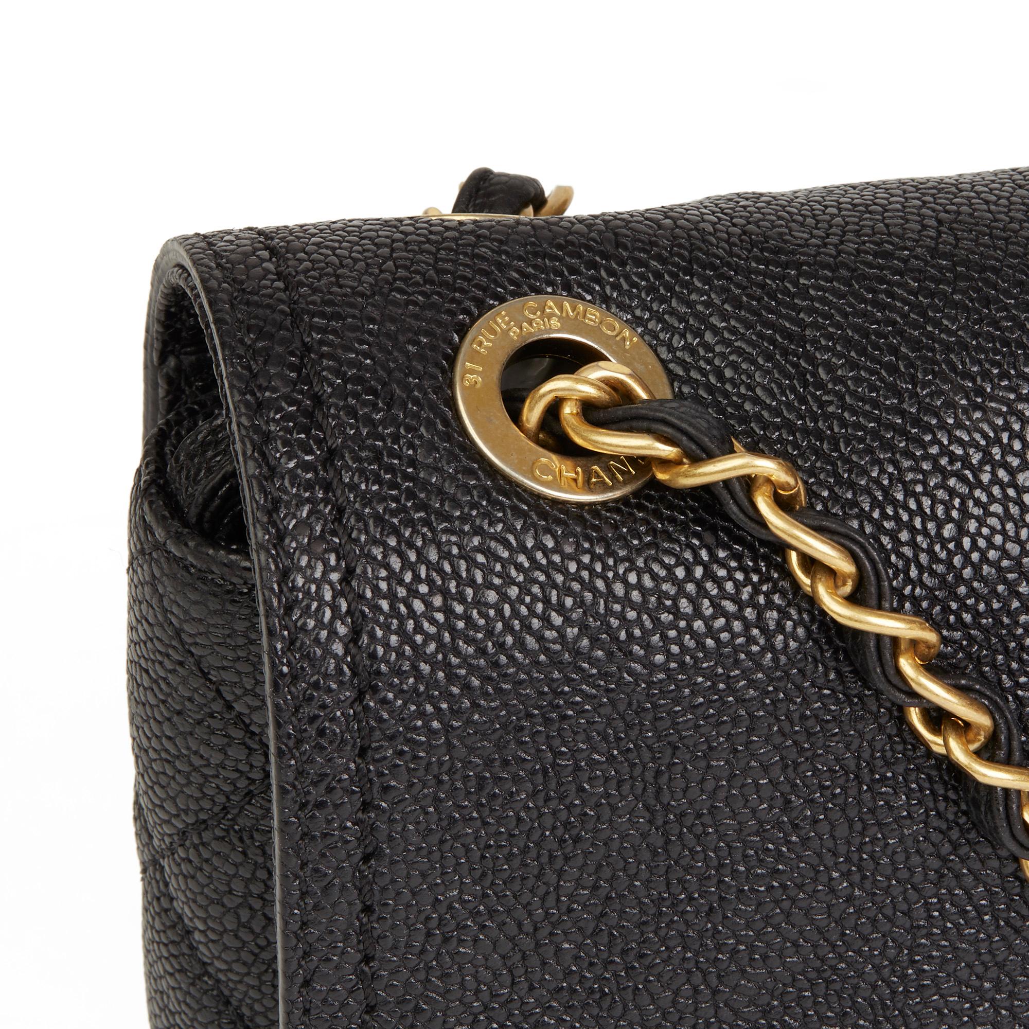 2012 Chanel Black Quilted Caviar Leather 2.55 Reissue Classic Single Flap Bag 3