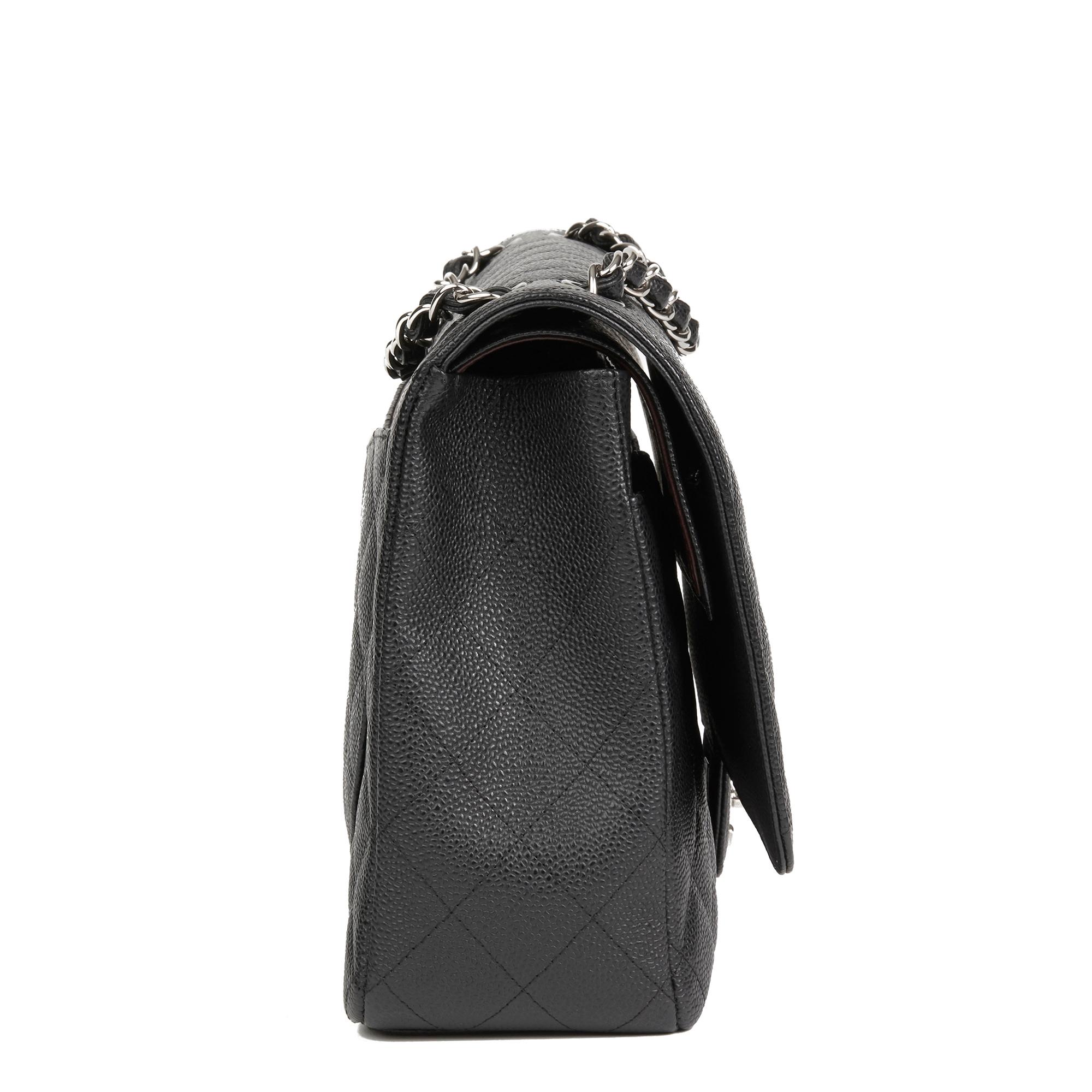 CHANEL
Black Quilted Caviar Leather Maxi Classic Double Flap Bag

 Reference: HB2807
Serial Number: 16761807
Age (Circa): 2012
Accompanied By: Chanel Dust Bag, Box, Authenticity Card
Authenticity Details: Serial Sticker, Authenticity Card (Made in