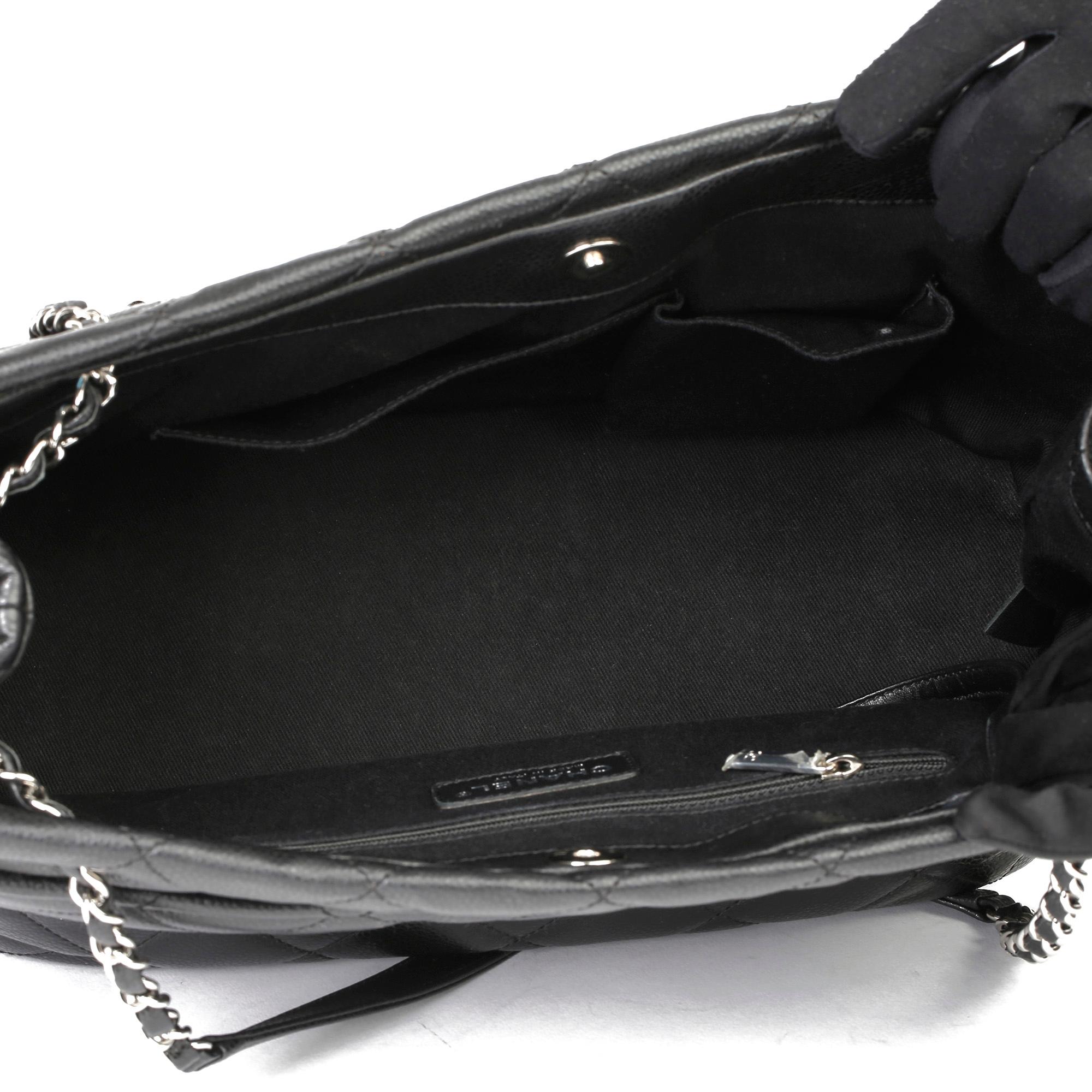 2012 Chanel Black Quilted Caviar Leather Timeless Shoulder Bag  6