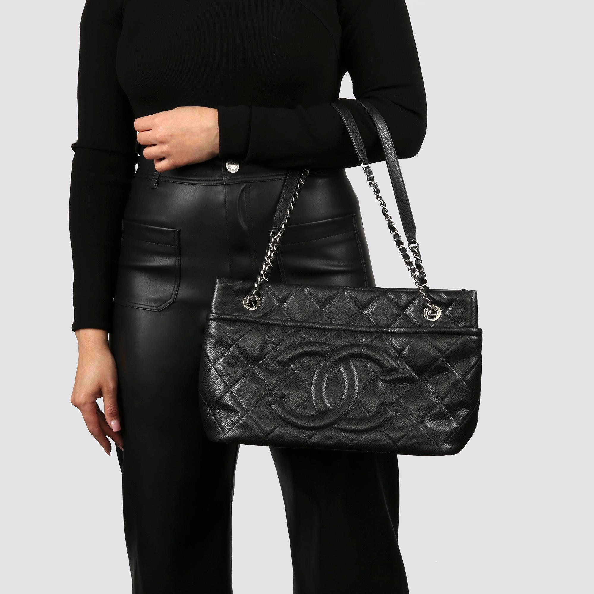 2012 Chanel Black Quilted Caviar Leather Timeless Shoulder Bag  7