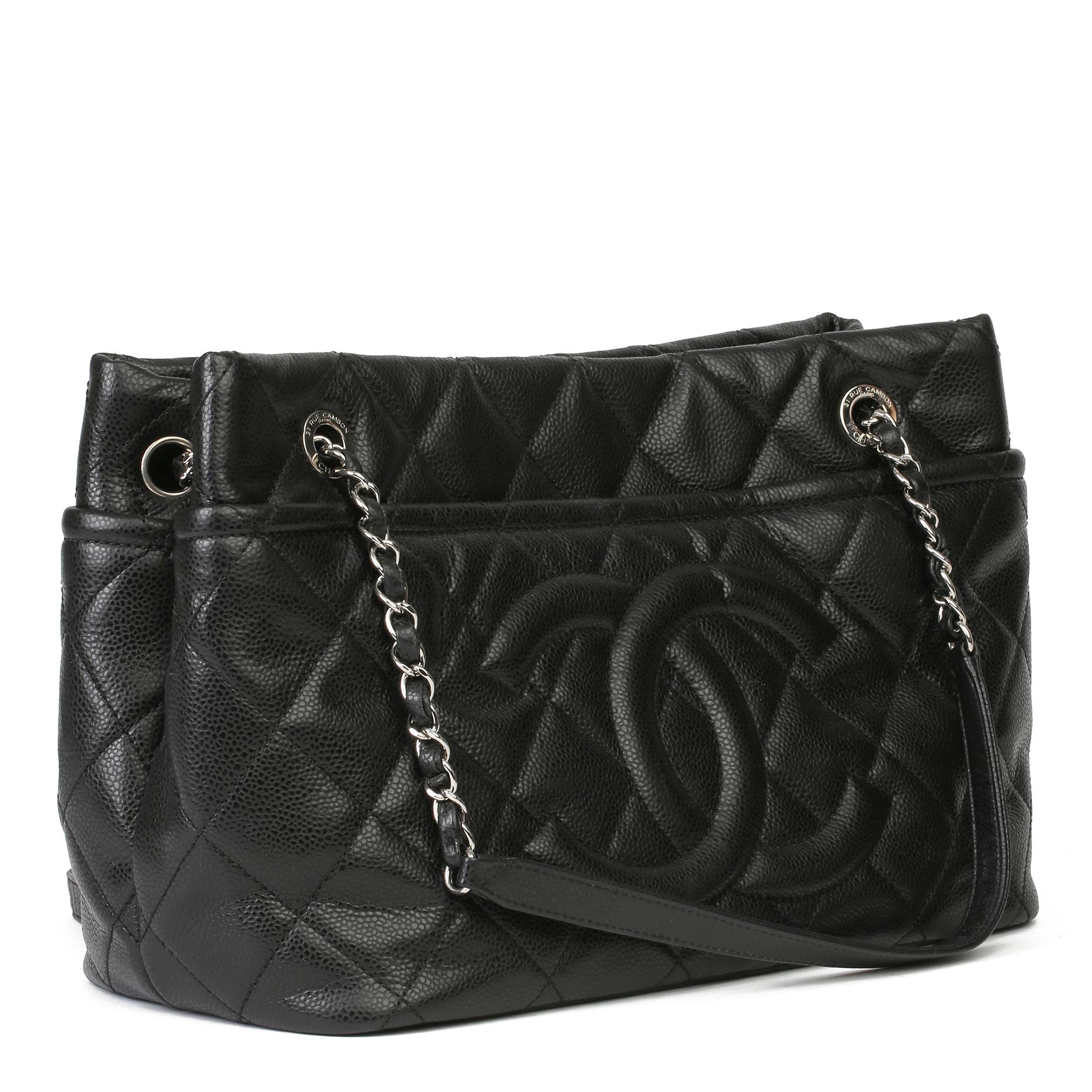 CHANEL
Black Quilted Caviar Leather Timeless Shoulder Bag 

Xupes Reference: HB3950
Serial Number: 17643735
Age (Circa): 2012
Authenticity Details: Serial Sticker (Made in Italy) 
Gender: Ladies
Type: Shoulder, Tote 

Colour: Black
Hardware: Silver