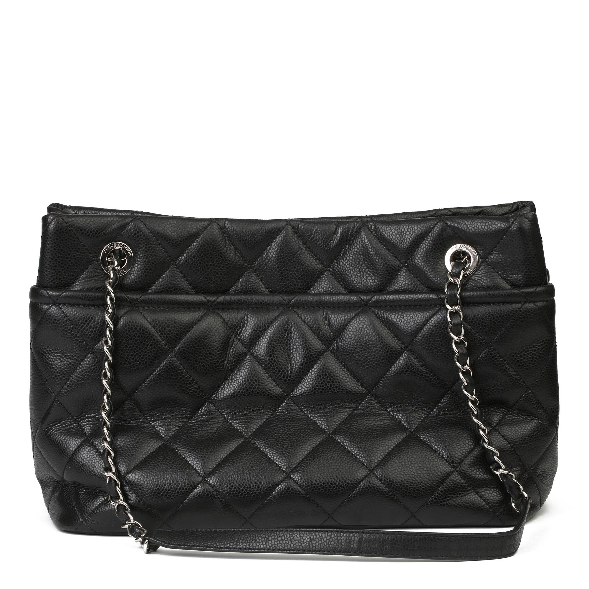 Women's 2012 Chanel Black Quilted Caviar Leather Timeless Shoulder Bag 