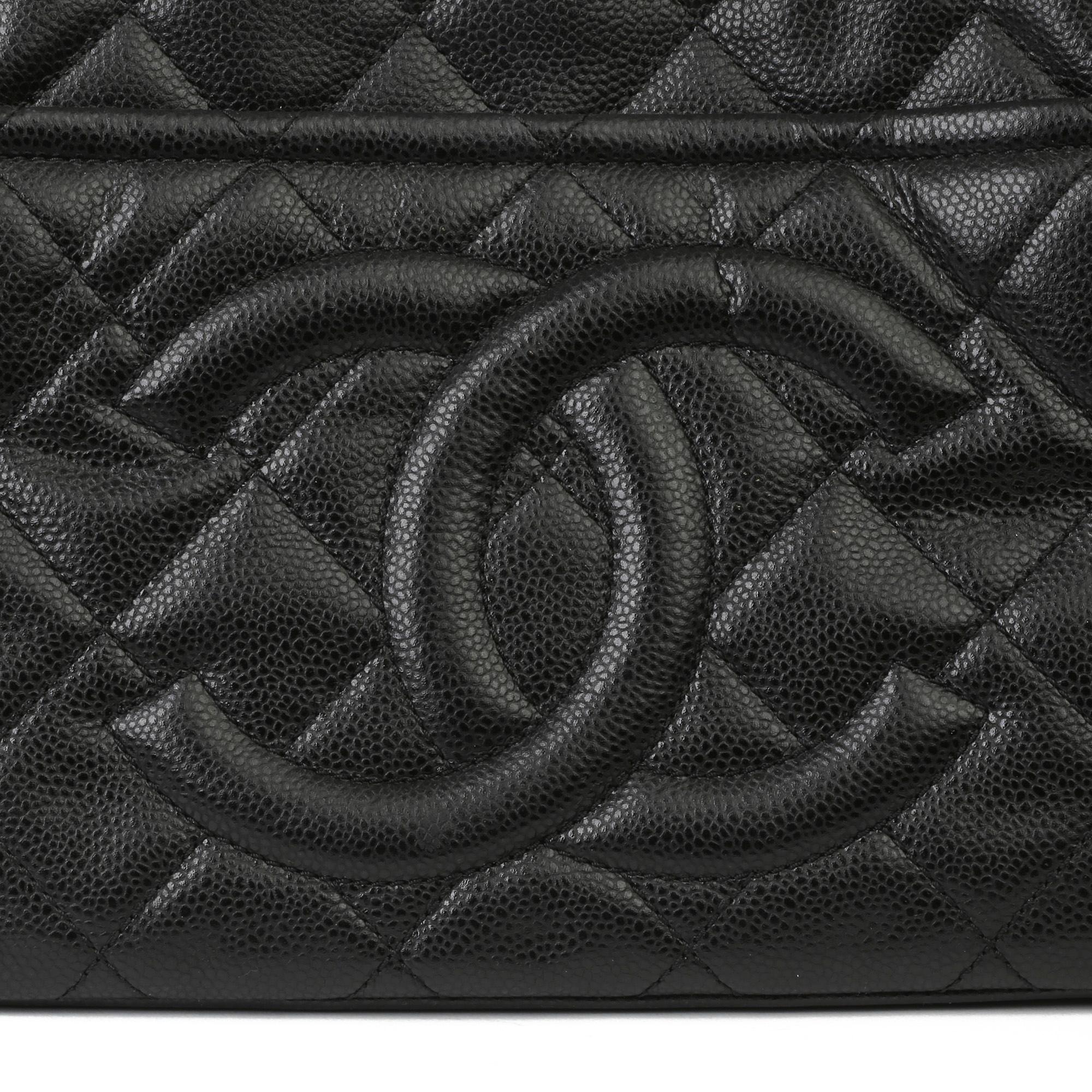 2012 Chanel Black Quilted Caviar Leather Timeless Shoulder Bag 2