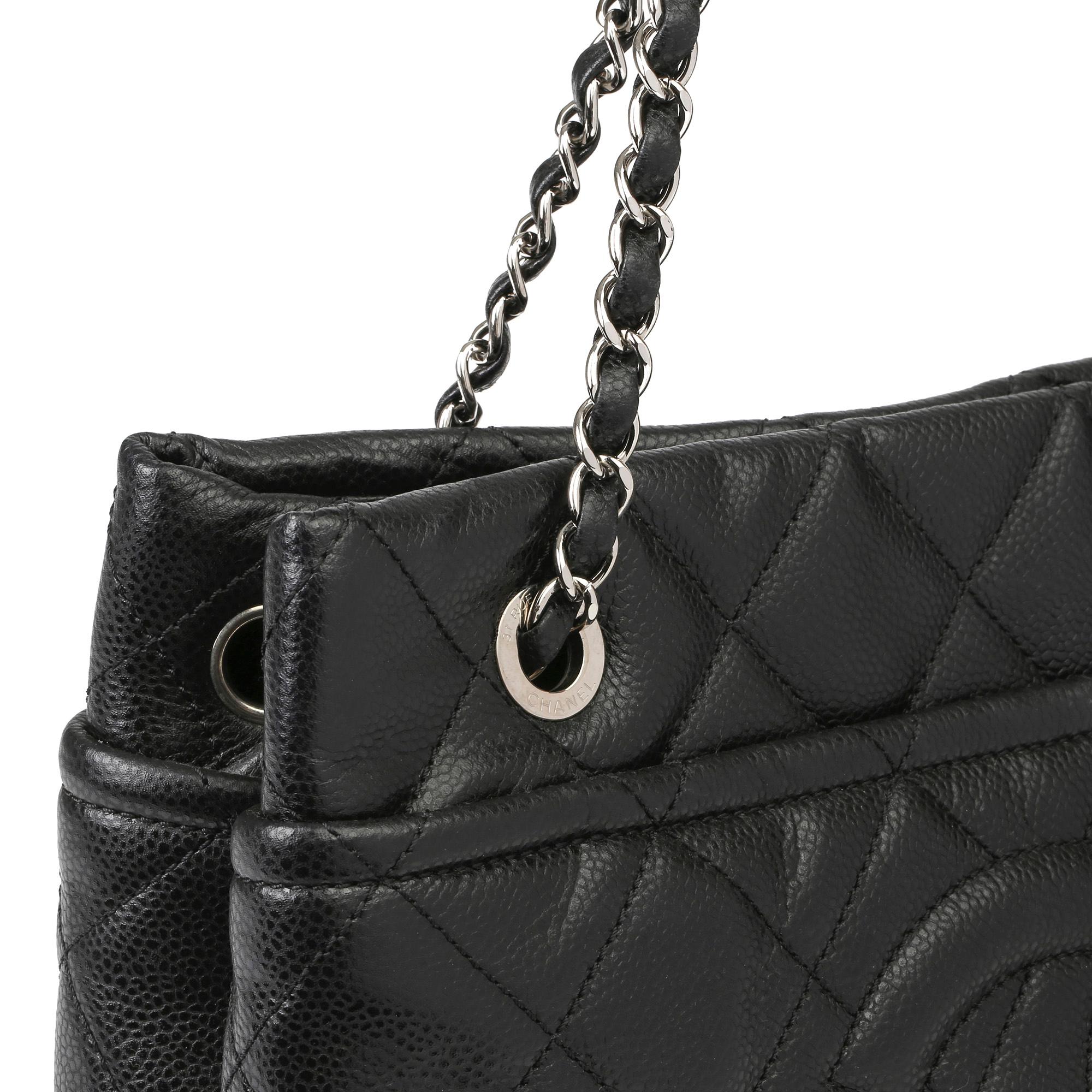 2012 Chanel Black Quilted Caviar Leather Timeless Shoulder Bag  3