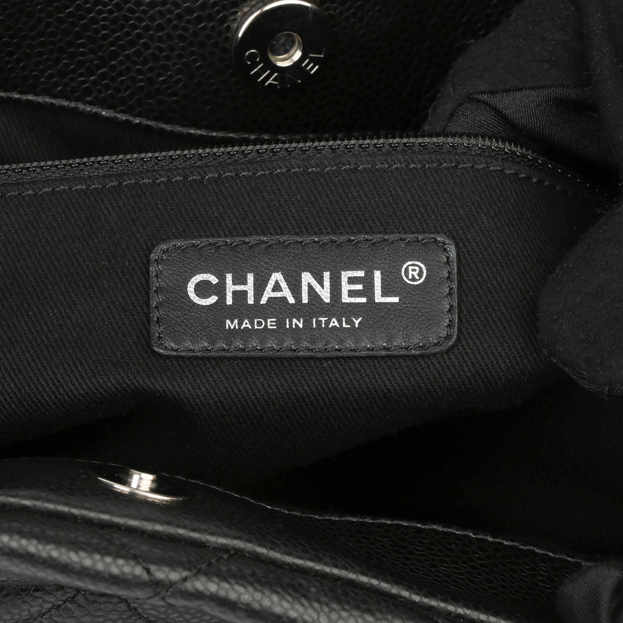 2012 Chanel Black Quilted Caviar Leather Timeless Shoulder Bag 4