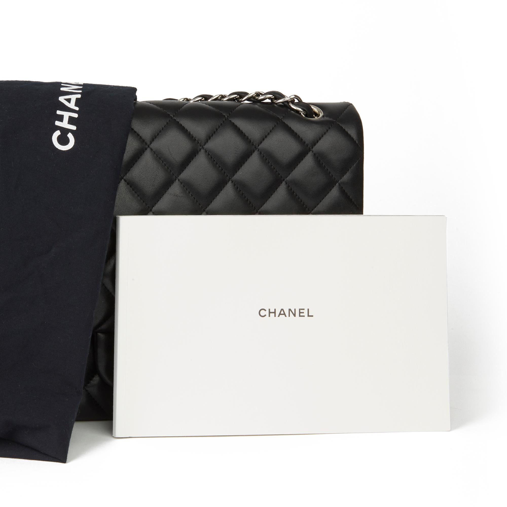 2012 Chanel Black Quilted Lambskin Maxi Classic Double Flap Bag 8