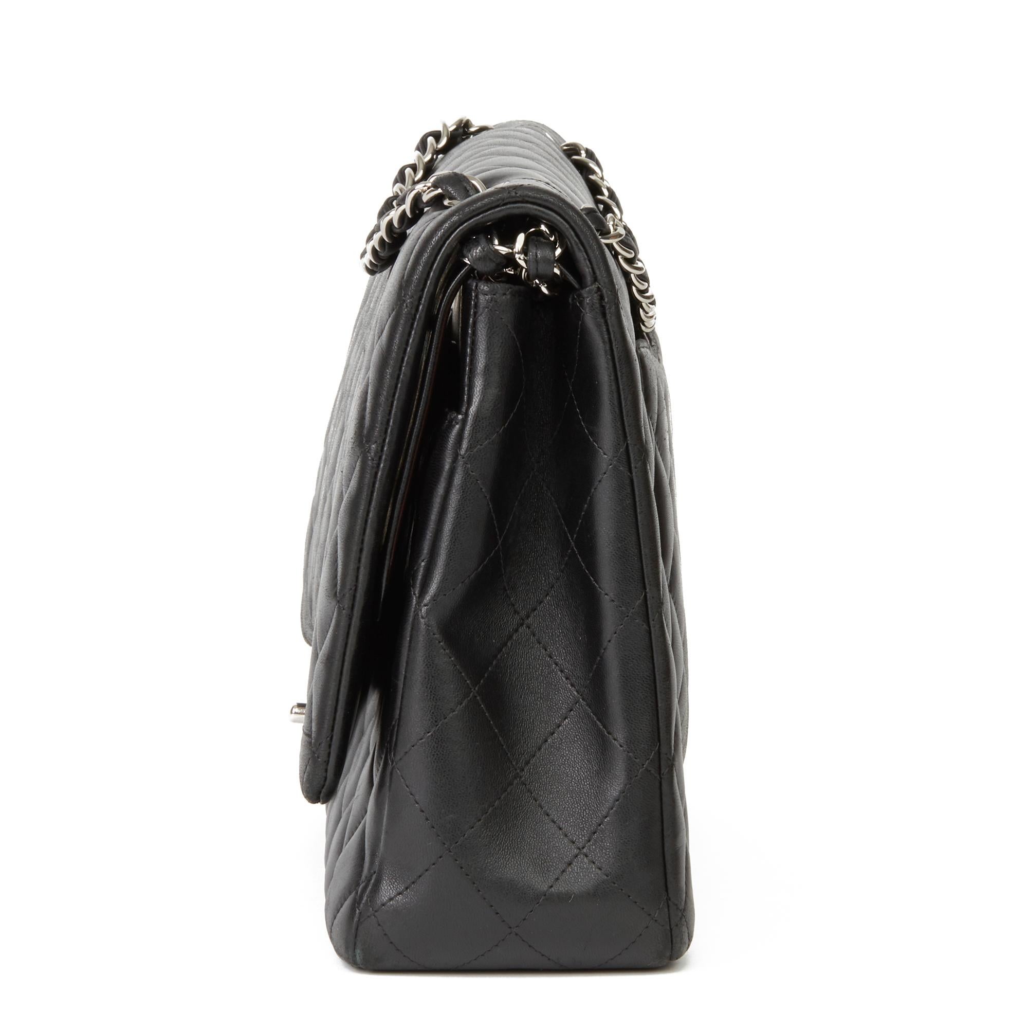Women's 2012 Chanel Black Quilted Lambskin Maxi Classic Double Flap Bag