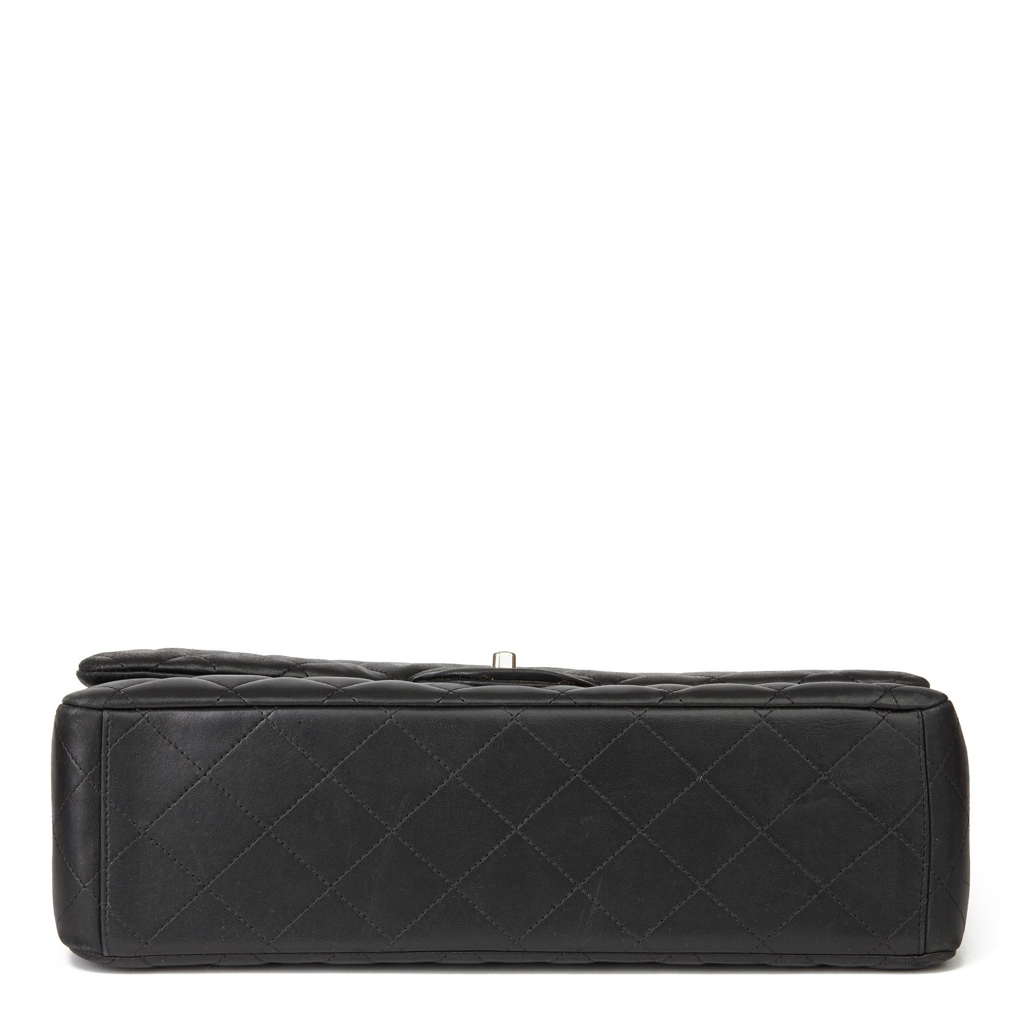 2012 Chanel Black Quilted Lambskin Maxi Classic Double Flap Bag 2