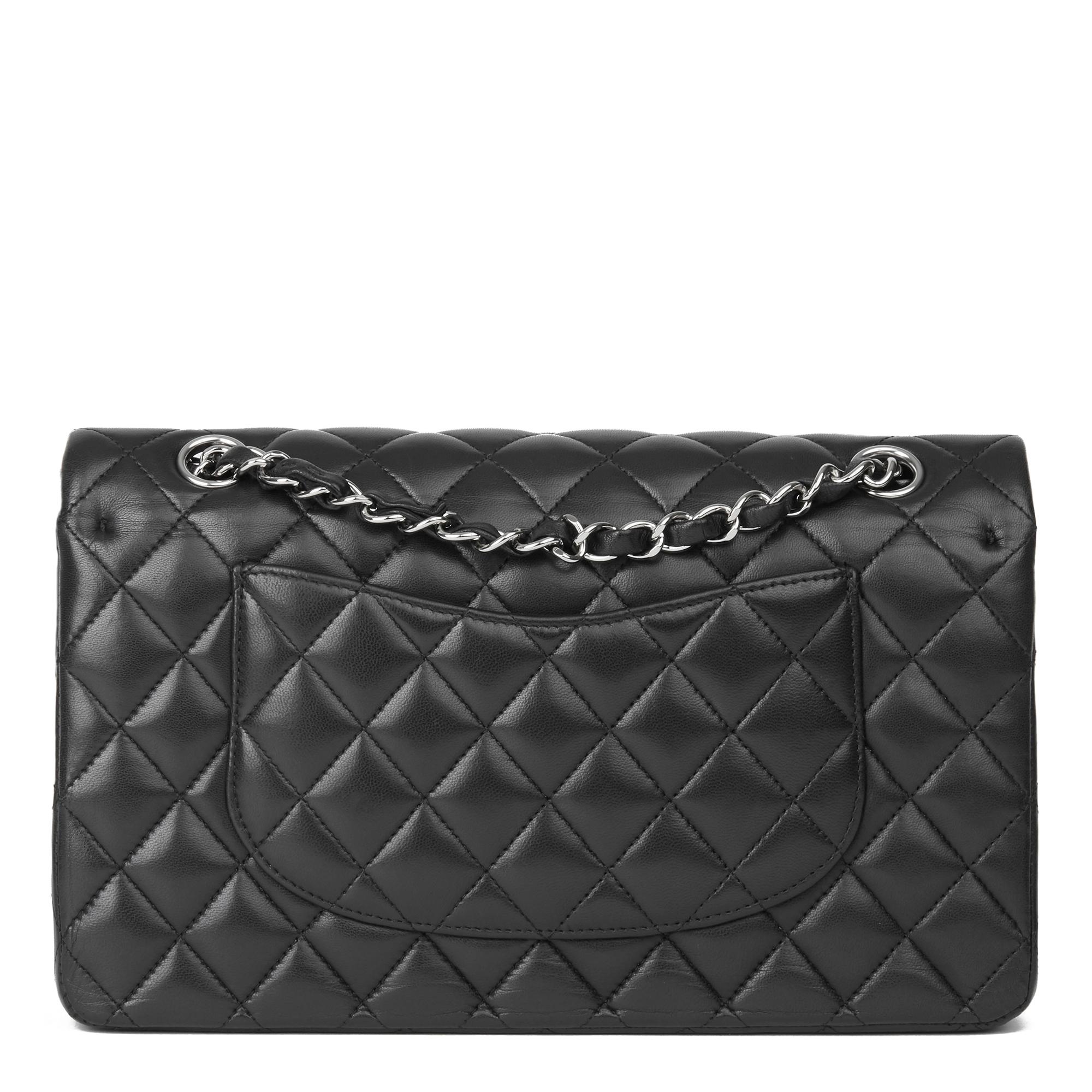 Women's 2012 Chanel Black Quilted Lambskin Medium Classic Double Flap Bag 