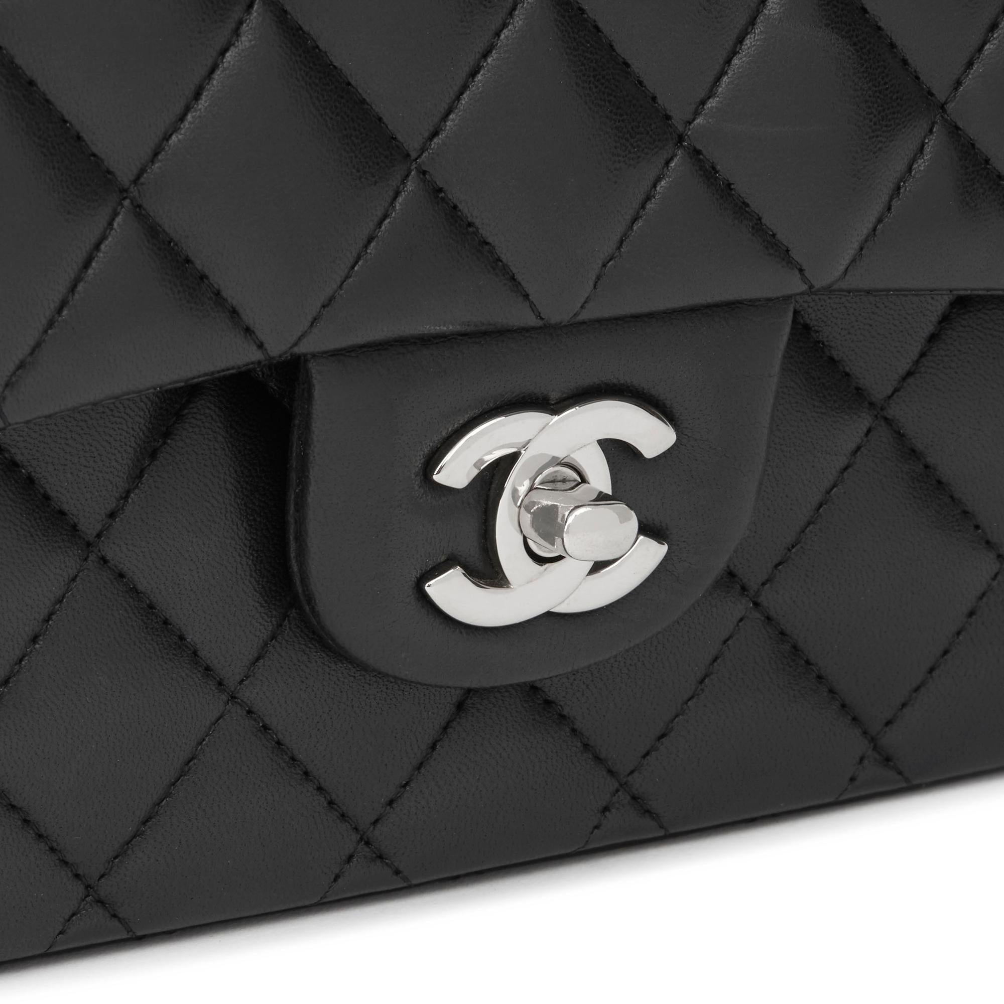 2012 Chanel Black Quilted Lambskin Medium Classic Double Flap Bag  2