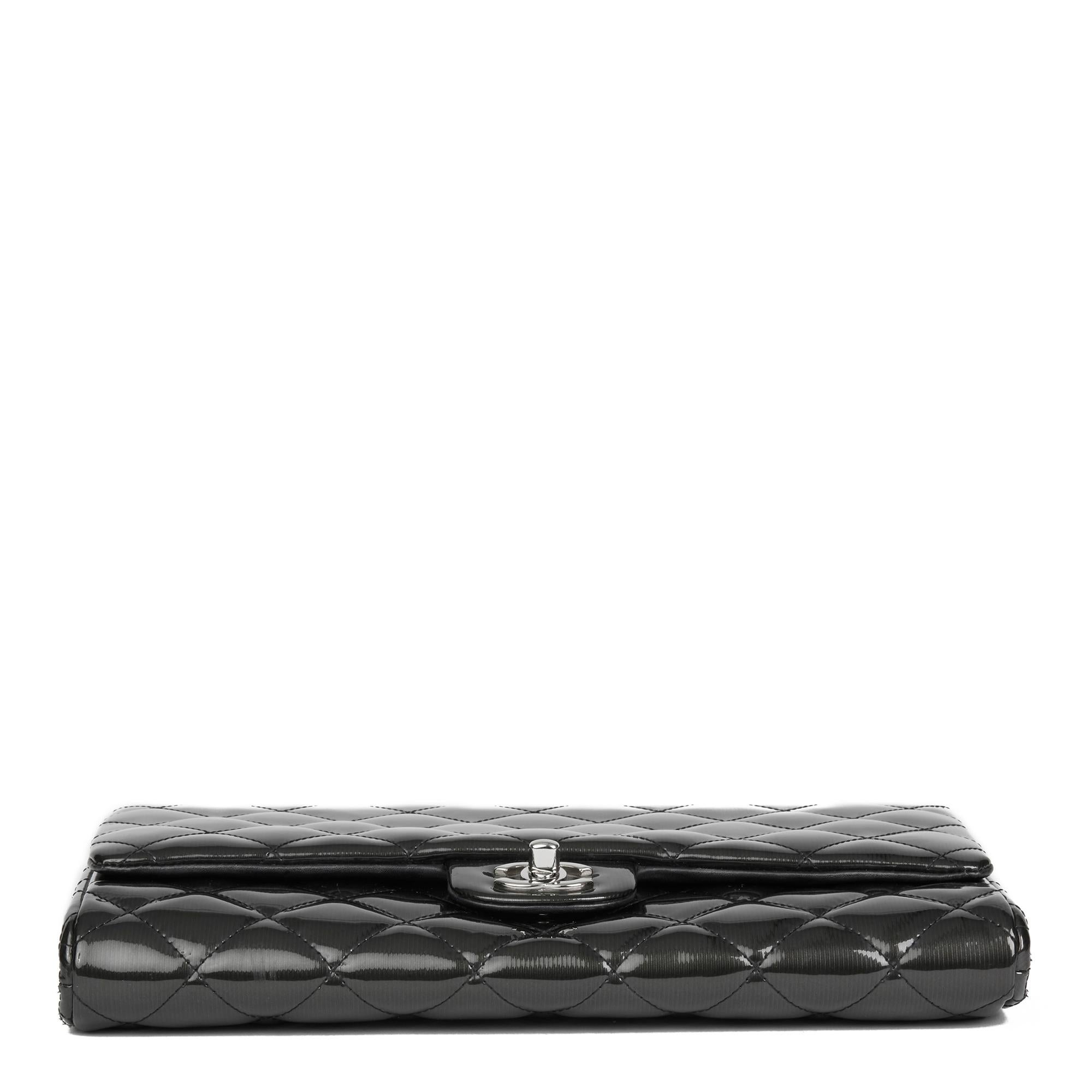 2012 Chanel Black Quilted Patent Leather Clutch-on-Chain 1