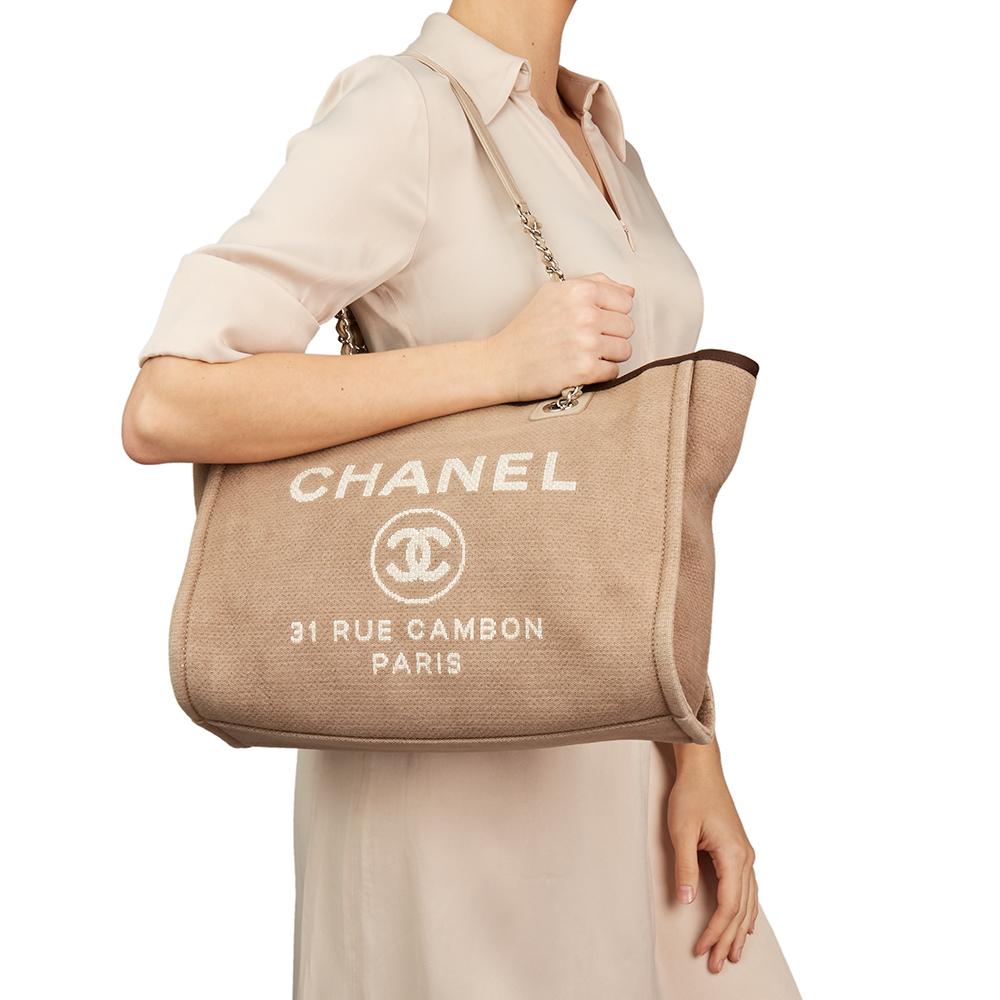 2012 Chanel Brown Canvas Small Deauville Tote 7