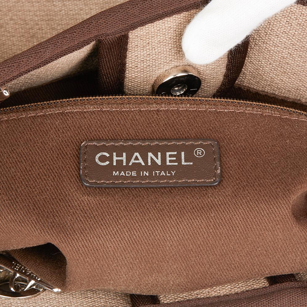 2012 Chanel Brown Canvas Small Deauville Tote 4