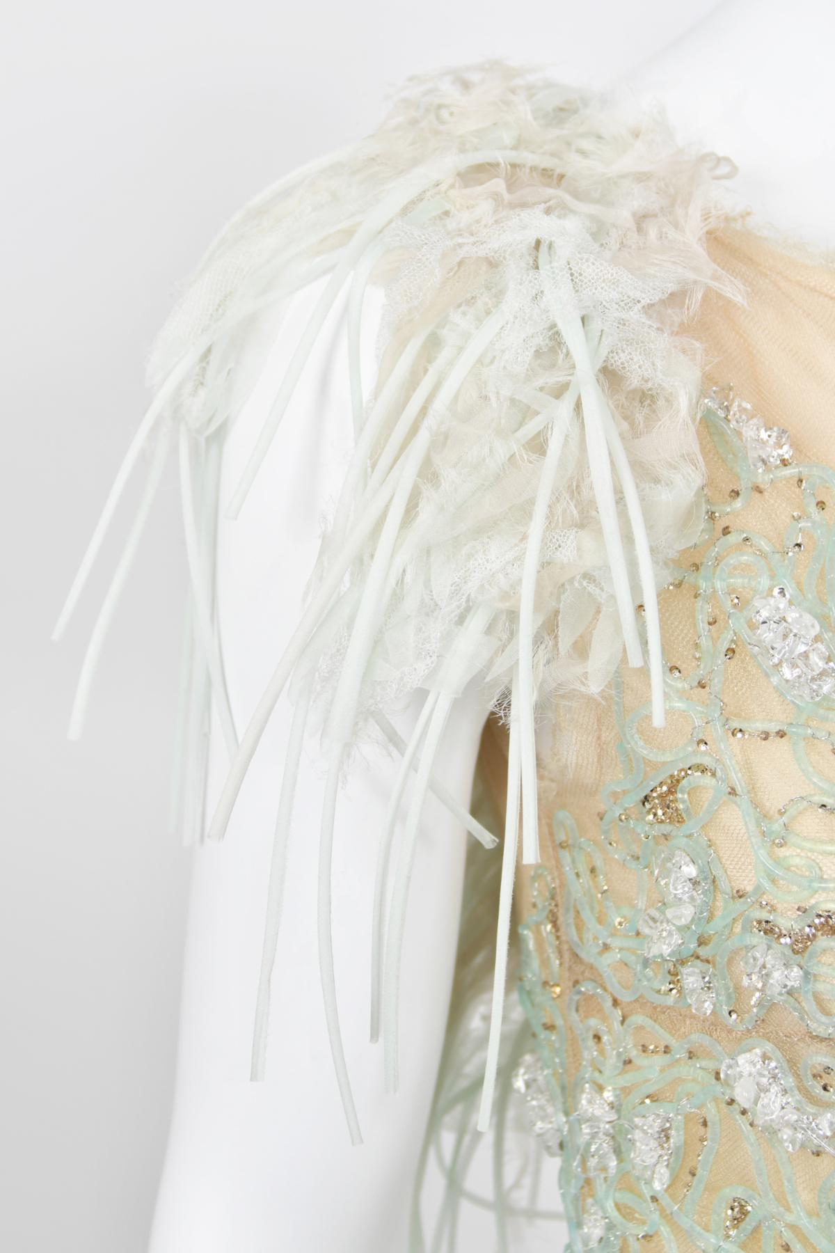 2012 Chanel by Karl Lagerfeld Documented Sheer Illusion Beaded Silk Dress w/Tags 6