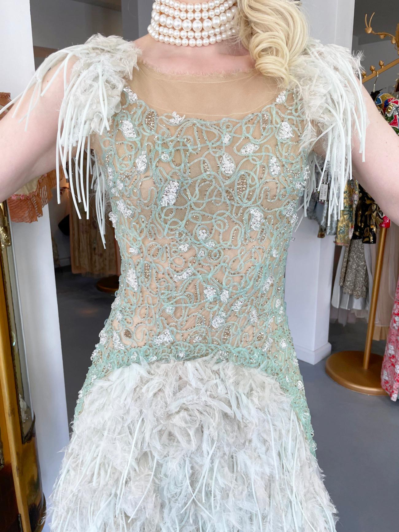 2012 Chanel by Karl Lagerfeld Documented Sheer Illusion Beaded Silk Dress w/Tags 2