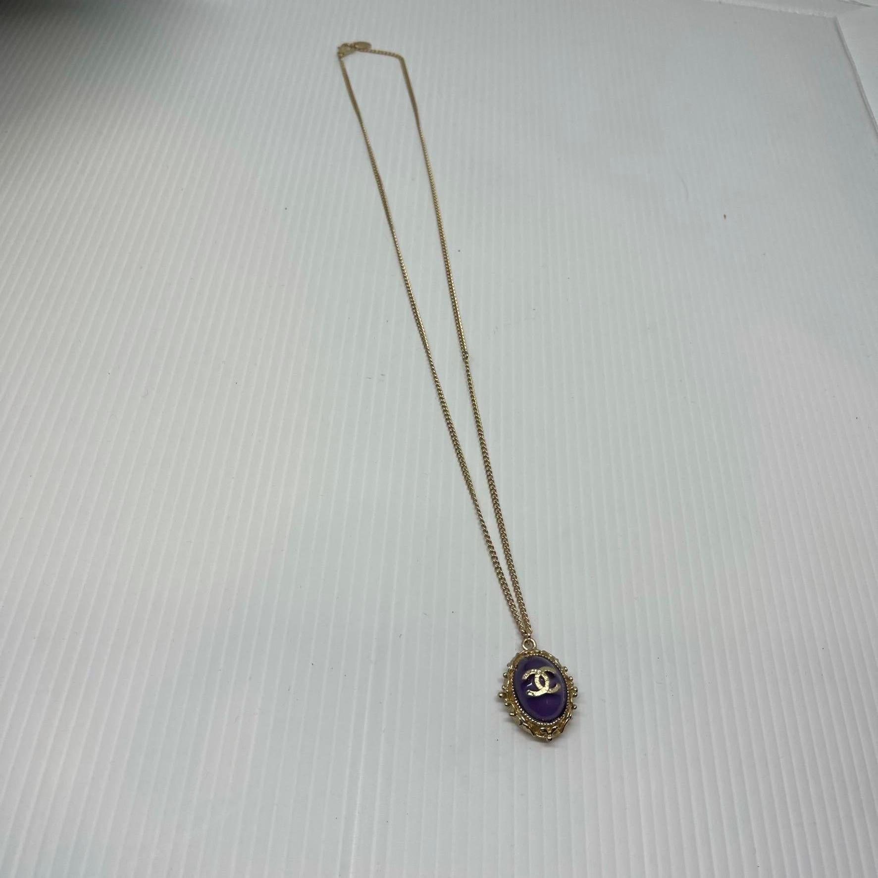Beautiful chanel amethyst stone pendant from 2012 collection. In excellent condition overall. Comes as it is.
