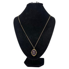 Vintage 2012 Chanel CC Amethyst Stone Pendant Necklace