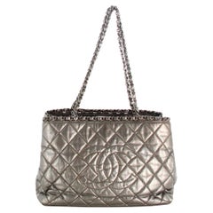 2012 Chanel Chain Me Tote Handbag Grey