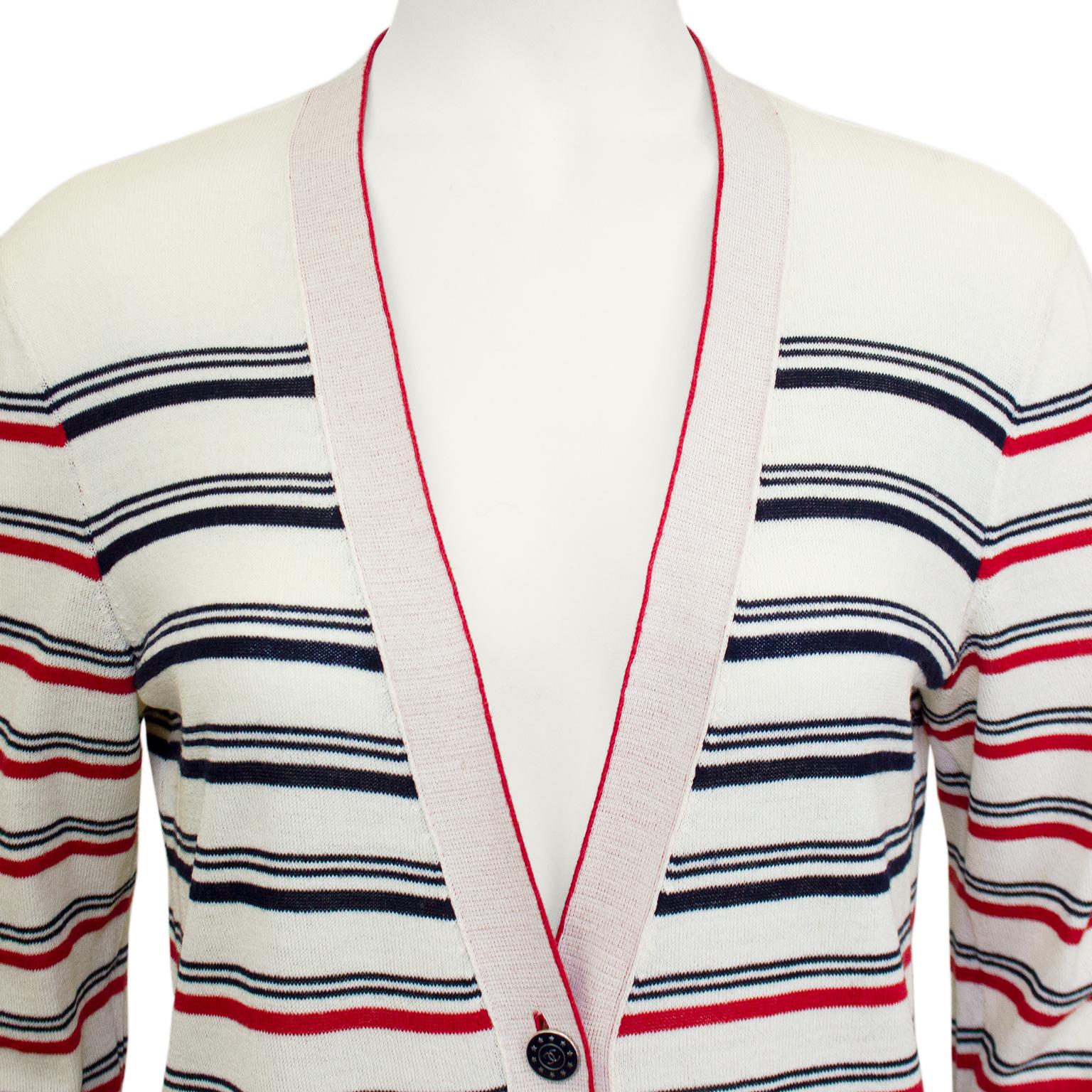 black and red striped cardigan