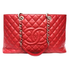 2012 Chanel Red Leather GST Bag