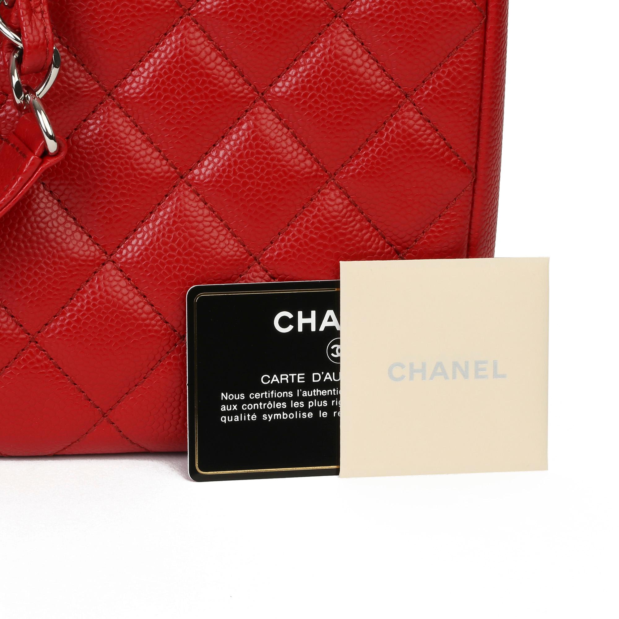 2012 Chanel Rot Gesteppt Kaviar Leder Grand Einkaufstasche XL 8