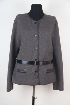 2012 Christian Dior Anthracite wool cardigan size USA 12 IT 48 FR 44