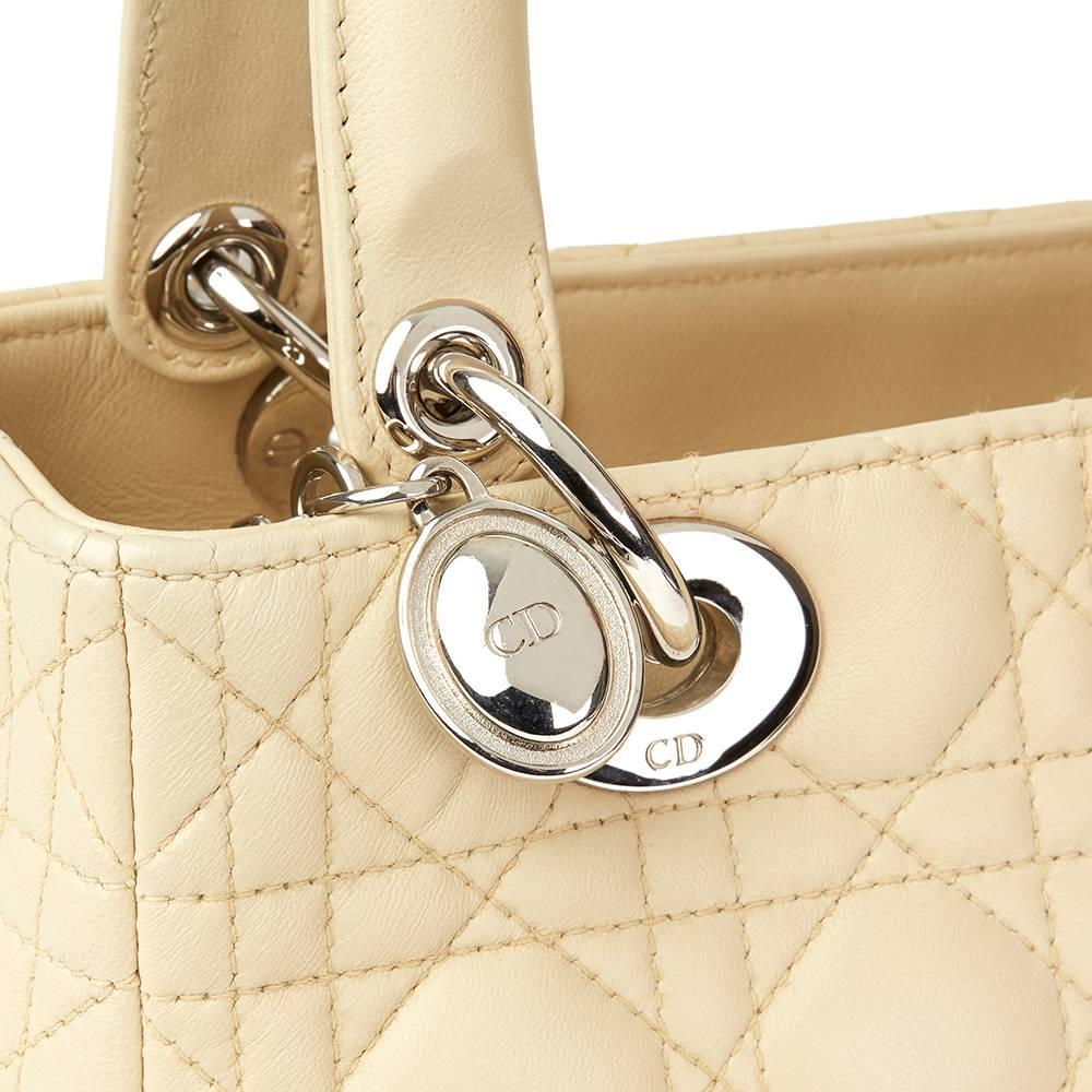 Women's 2012 Christian Dior Biege Quilted Lambskin Lady Dior MM