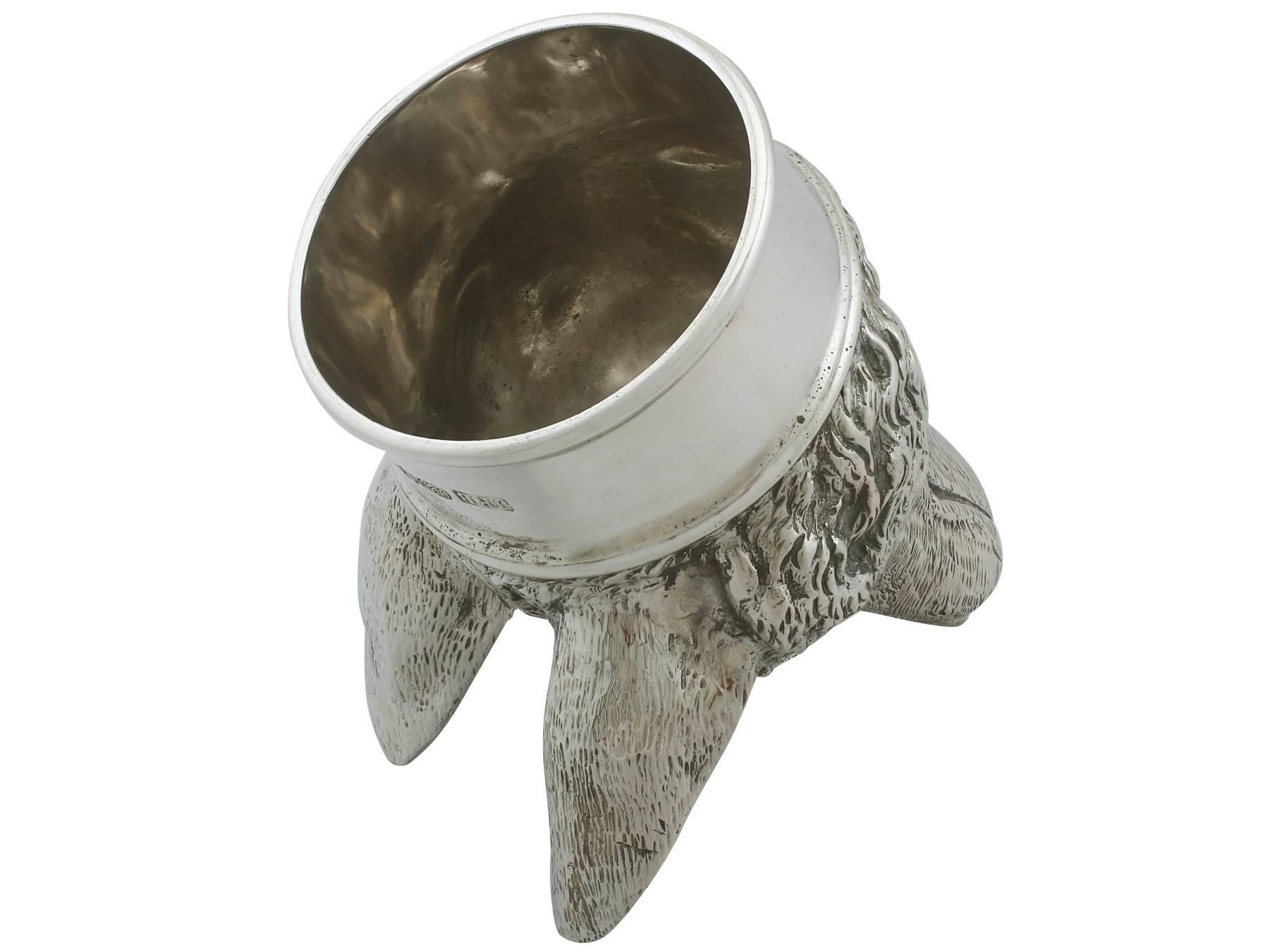 2012 Contemporary Sterling Silver Fox Stirrup Cup 3