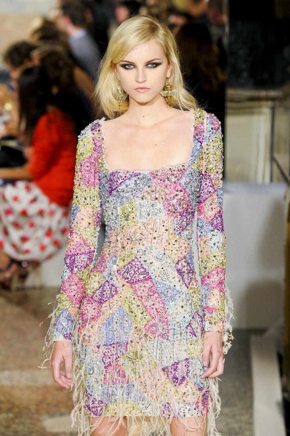 2012 EMILIO PUCCI by PETER DUNDAS MULTICOLORED EMBELLISHED DRESS Size IT 40 3