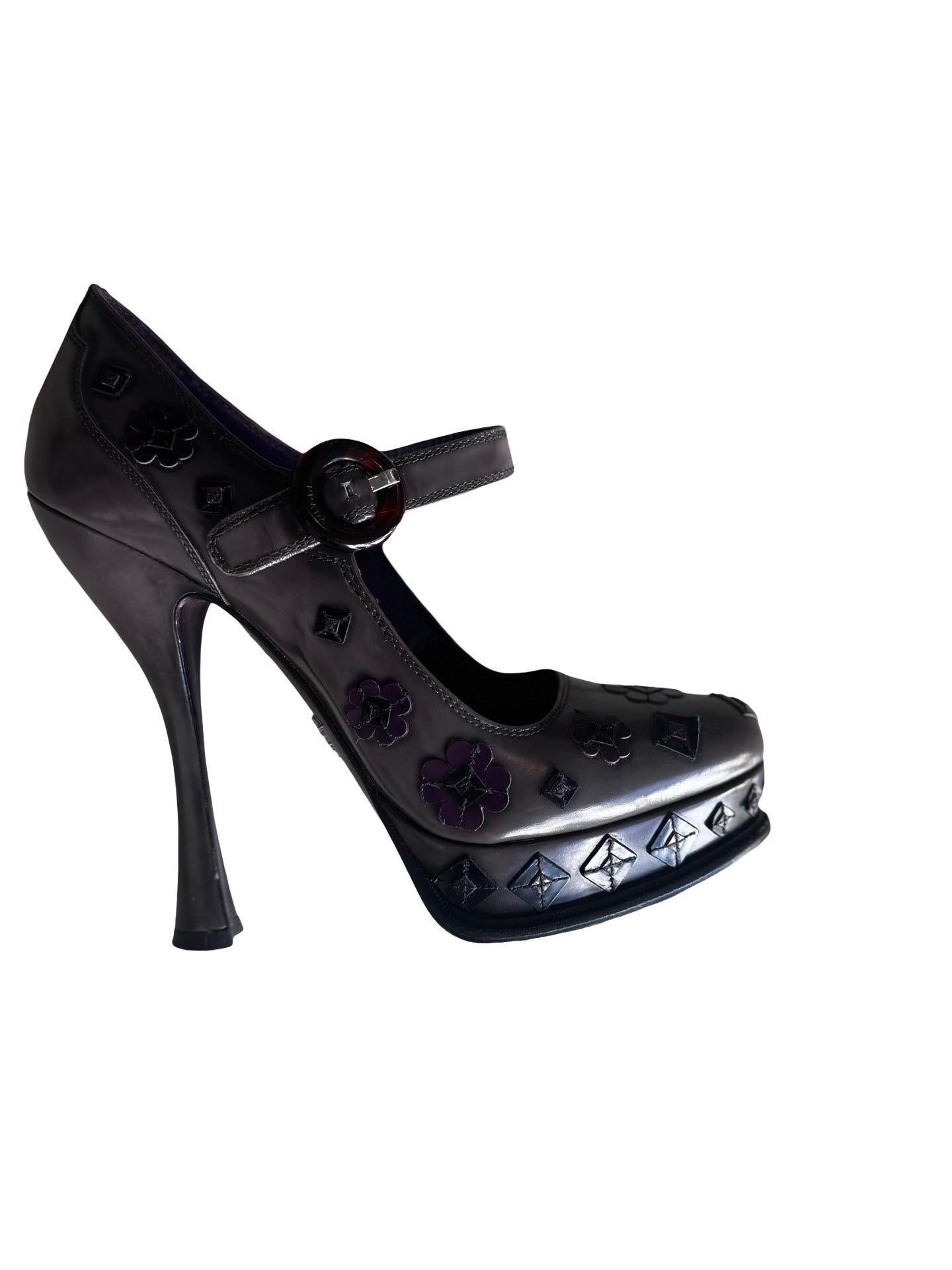 2012 F/W Prada plateforme fleurie 38 en vente 1