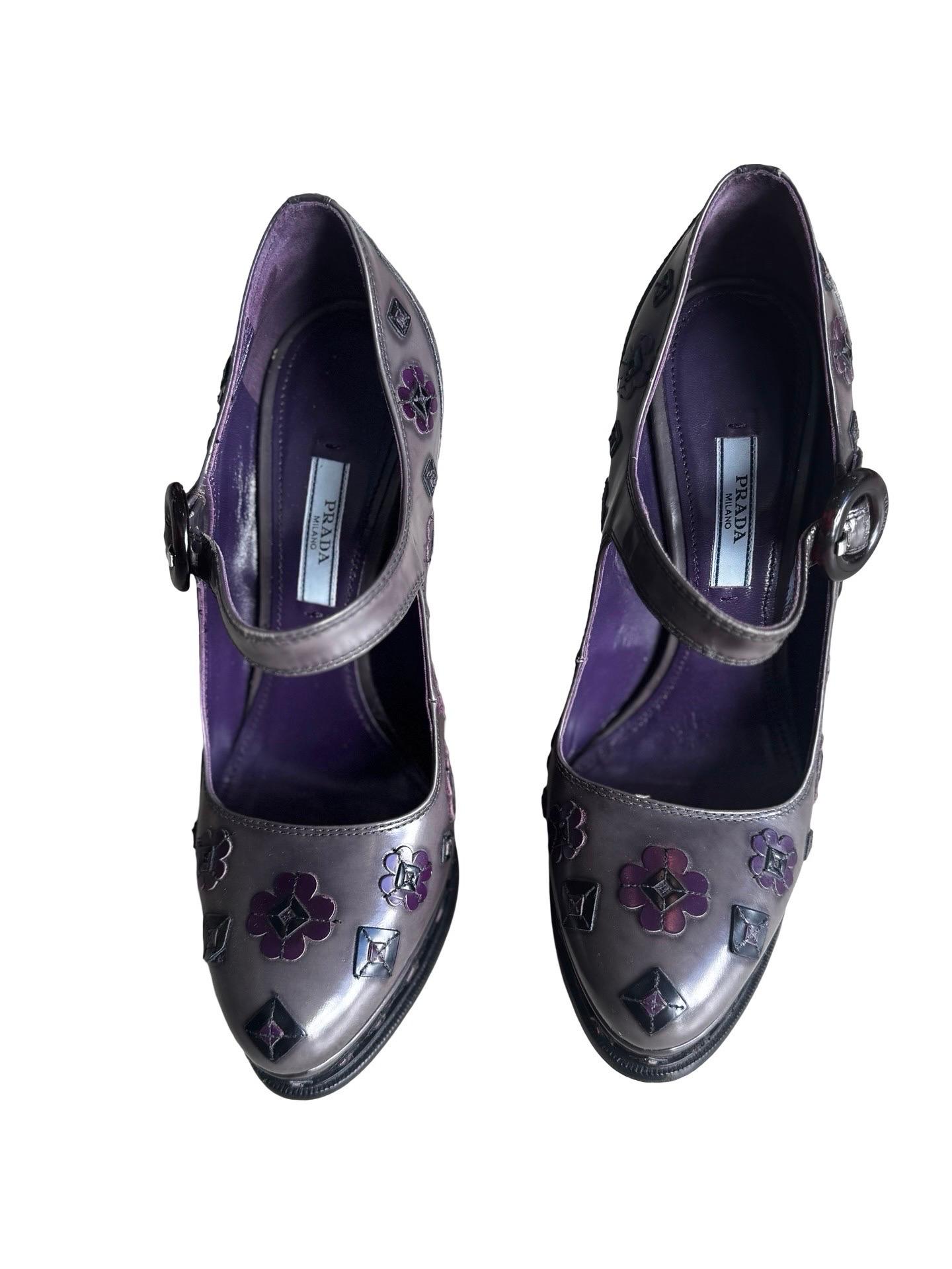 2012 F/W Prada plateforme fleurie 38 en vente 4