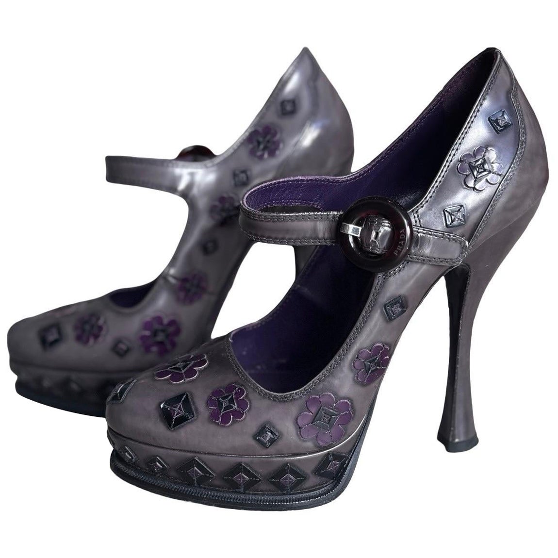 2012 F/W Prada plateforme fleurie 38 en vente