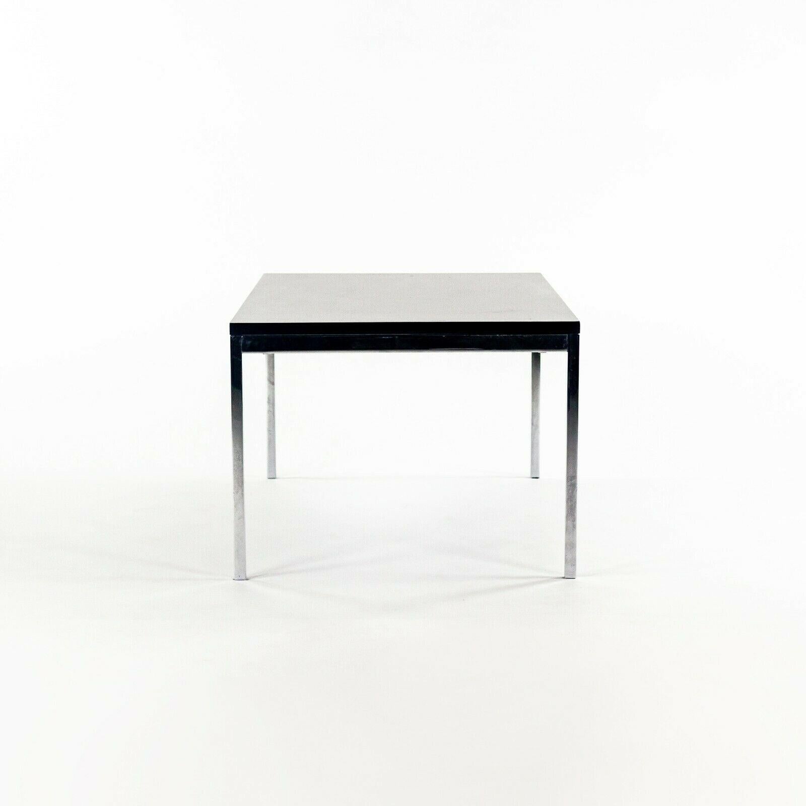 Modern 2012 Florence Knoll Ebonized Walnut and Chromed Steel 46 x 22 inch Coffee Table For Sale