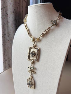 Chanel 2012 Gold Plate Gripoix-Style CC Charm Pendant Necklace