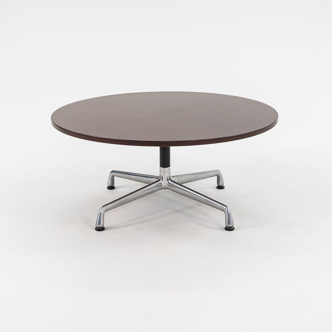 2012 Herman Miller Eames Aluminum Group 36 inch Coffee Table Wood Top 1x Avail In Good Condition For Sale In Philadelphia, PA