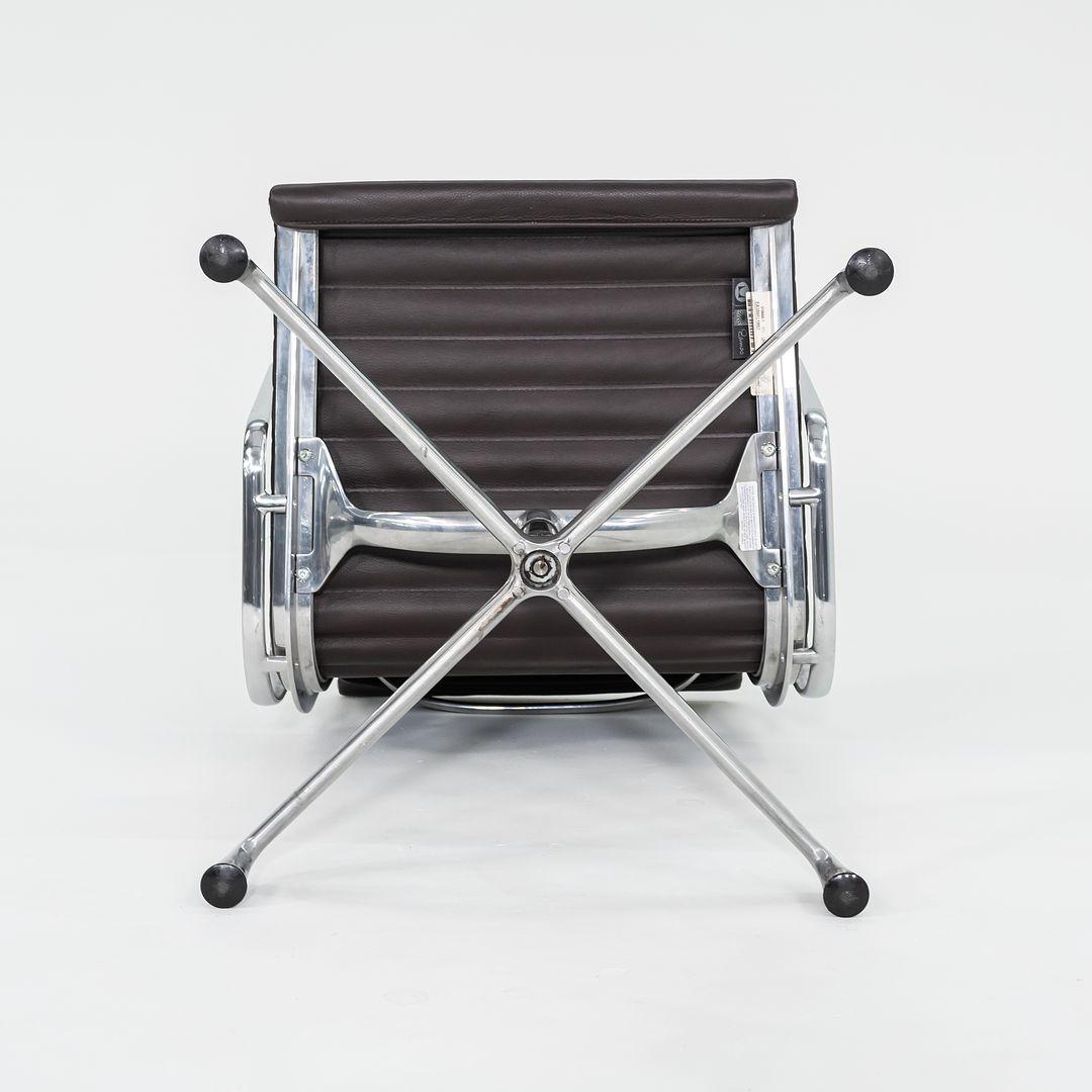 2012 Herman Miller Eames Aluminum Group Side Desk Chair Brown Leather 12+ Avail For Sale 4