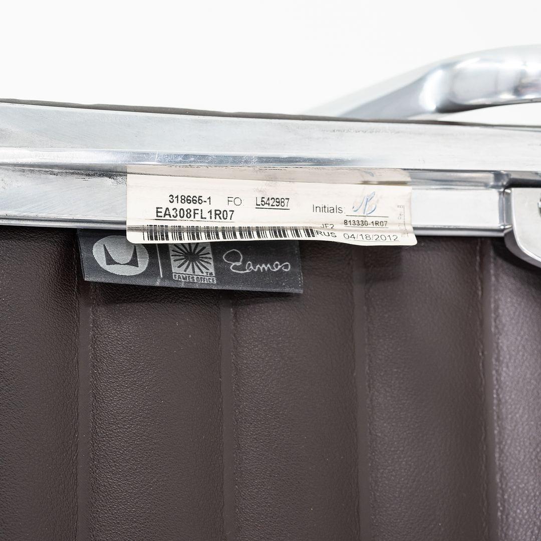 2012 Herman Miller Eames Aluminum Group Side Desk Chair Brown Leather 12+ Avail For Sale 6