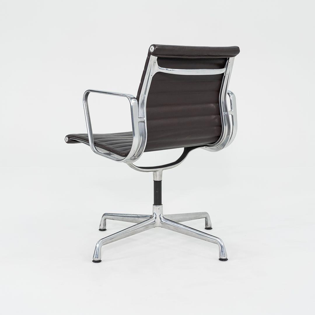 2012 Herman Miller Eames Aluminum Group Side Desk Chair Brown Leather 12+ Avail For Sale 3