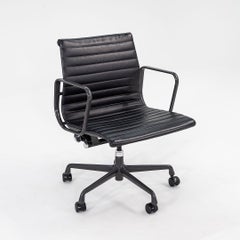 2012 Herman Miller Eames Aluminum Management Desk Chairs Black Leather 8x Avail