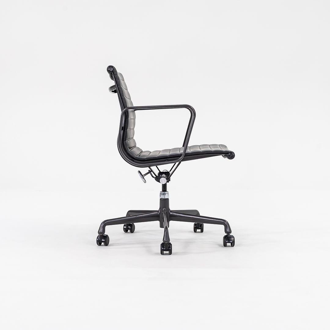 2012 Herman Miller Eames Aluminum Management Desk Chairs Black Leather 12+ Avail For Sale 1