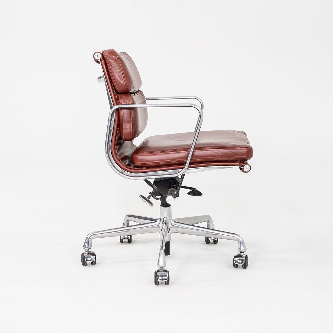 2012 Herman Miller Eames Soft Pad Management Desk Chair In Dark Rust Leather For Sale 2