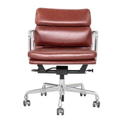 2012 Herman Miller Eames Soft Pad Management Desk Chair In Dark Rust Leather
