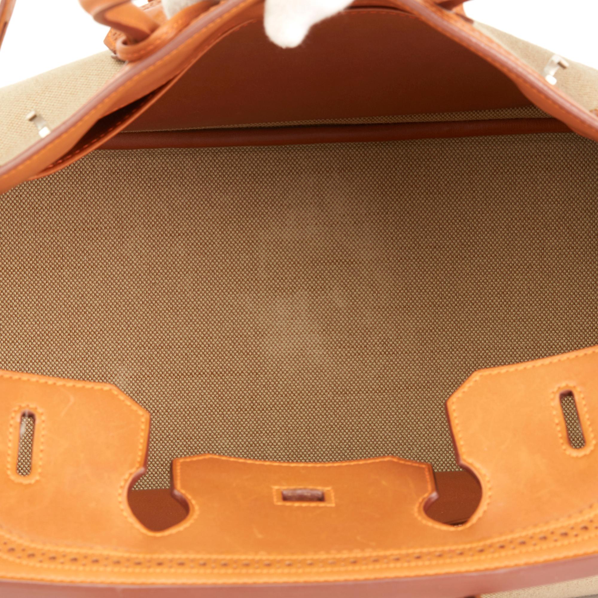 2012 Hermes Barenia Leather & Toile Ghillies Birkin 35cm 3